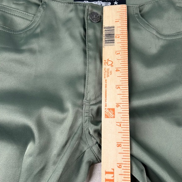 Vintage Tyte Pants Womens 7/8 Flare Disco Y2K Low Rise Rave Club Green USA - Picture 8 of 9